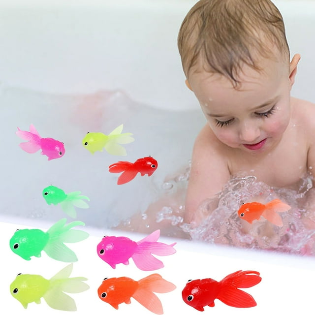 5 uds simulación flotante Goldfish 9,5 CM translúcido suave TPR flotante Animal marino juguete de pesca de peces para niños Wmkox8yii shdjk5272