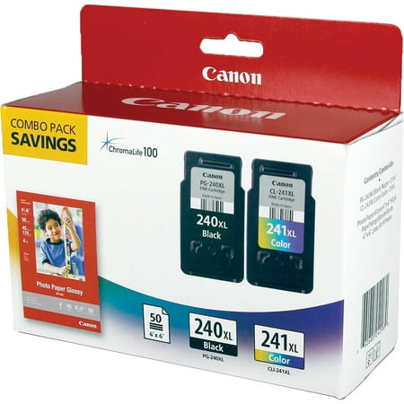 Canon - PG-240XL/CL-241XL 2-Pack High-Yield Ink Cartridges + Photo Paper - Black/multicolor