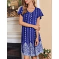 thumbnail image 4 of Ekouaer 2 Pack House Dresses for Women with Pockets Short Sleeve Moomoo Nightgown Plus Size Mumu Dress Floral Lounge Dress, 4 of 6