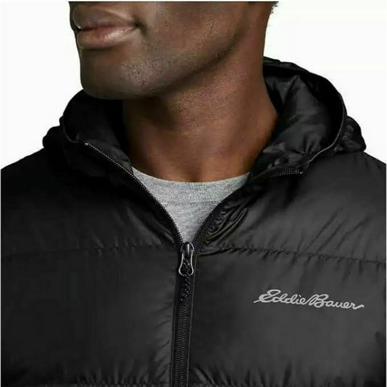 XL BLK Eddie Bauer Men s Hooded Down Jacket Walmart