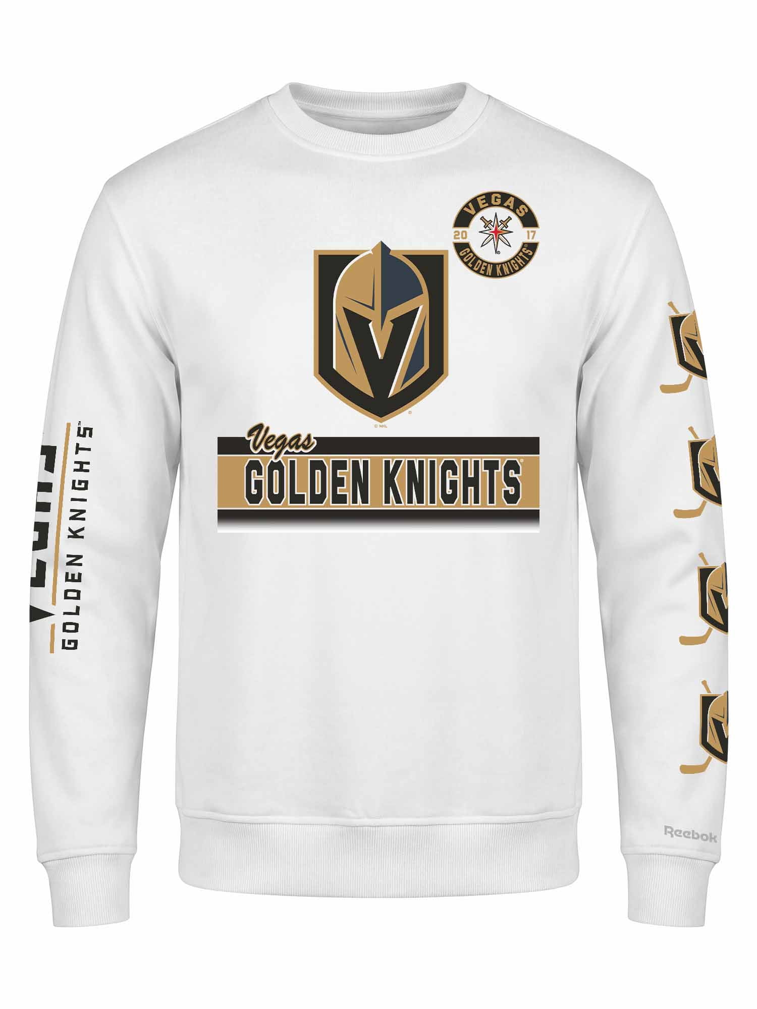Vegas Golden Knights Reebok Mens White Crew Sweatshirt