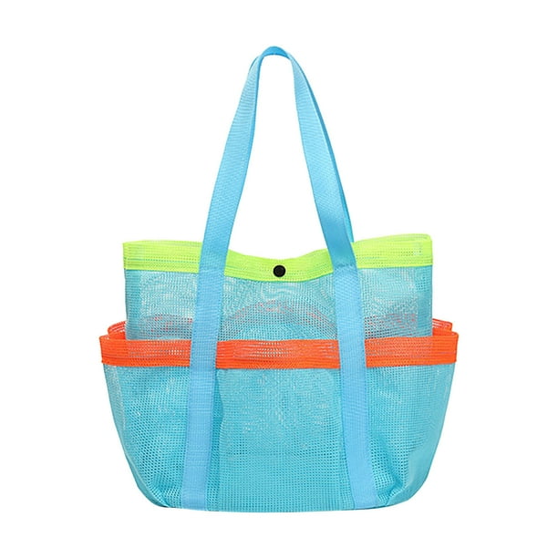 Bolsa de natación de malla multibolsillos de gran capacidad con compartimento de secado centrífugo para artículos de playa y esenciales de piscina, almacenamiento de secado rápido para