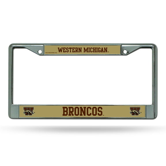 Western Michigan Broncos Chrome Metal License Plate Frame