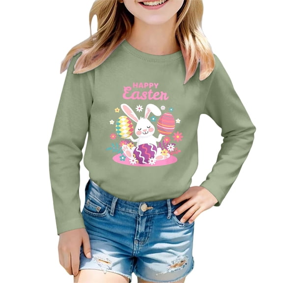 Jamsmile Toddlers Girls T-Shirts Summer Casual Print Long Sleeve Crewneck Tee Shirts Soft Tops Soft Basic Girls Tshirts