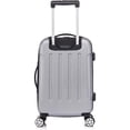 thumbnail image 4 of Rockland London Hardside Spinner Wheel Luggage, Carry-On 20-Inch and Tote 14-Inch, Silver, 4 of 6