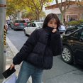 thumbnail image 3 of Chaqueta de algodón de pana corta con cuello alto para estudiantes, chaqueta de algodón pequeña holgada para mujer, estatura pequeña, 3 of 5