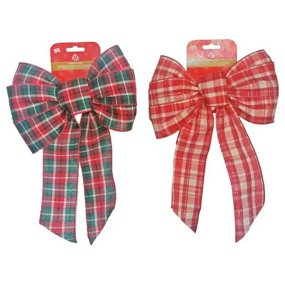 Holiday Trims 9429895 Rouge & Vert & Blanc & Or Nœud - Lot de 12