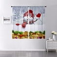 thumbnail image 4 of MAWCLOS Christmas Sheer Window Treatments Voile Window Drapes Tulle Window Curtain Slot Top Rod Pocket Curtain Panel Style-E W:30"x H:65", 4 of 6