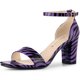 thumbnail image 1 of Sandalias Correa Del Tobillo Estampado De Serpiente Tacones Gruesos Para Mujer Allegra K Púrpura 40, 1 of 6
