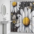 thumbnail image 5 of Daisy Bee Shower Curtain for Bathroom Decor, Farmhouse Flower Vintage Blackboard Background Waterproof Fabric Shower Curtain, 72"x78" Set with 12 Hooks, 5 of 9