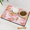 thumbnail image 3 of Dog Food Mats for Floors Absorbent Water Non-Skid Pet Food Mat Rose Gold Marble Cat Feeding Mat Dog Water Bowl Mat for Messy Drinker, 3 of 7