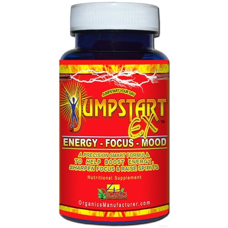 4 Organics JumpstartX60 Energy & Mood 60 capsules Stimulant Bottle-