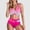 Pink, variant on Womens Bikini Sets, Twist Front Halter Bralette Bikini Top High Waist Polka Dot Print Bottom Two Piece Quick Dry Beach Vacation Pool Swimwear Sets, Blue L