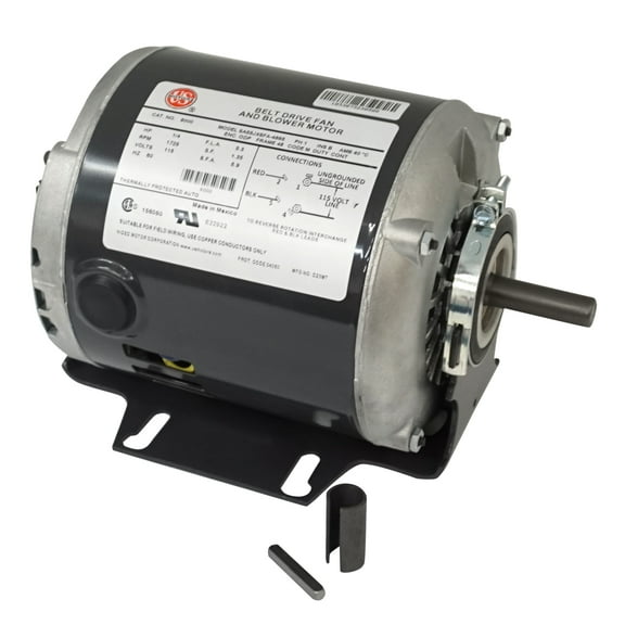 48 Frame Belt Drive Fan & Blower Motor, 1/4 HP, 115V, 1725 RPM, 1.5" Shaft, 8000