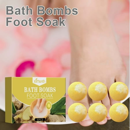 Kokovifyves Beauty Tools Foot Bath Bombs 6 Pack,Organic Foot Soak with Bath Salt,Foot Spa Bomb for Dry Cracked, Athletes Foot, Stubborn Foot Odor Scent