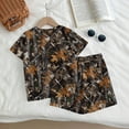thumbnail image 4 of Grblisyd Outfits for Girls 10-12 Camo Maple Leaf Print Short Sleeve Crew Neck Tee Shirt and Loose Shorts Set Cute Summer Outfits, 4 of 6