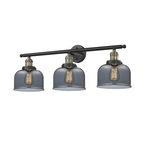 Innovations 3-LT LED Large Bell 32" Bathroom Fixture - Black Antique Brass - 205-BAB-G73-LED