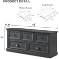thumbnail image 3 of SinCiDo 5 Drawer Dresser for Bedroom, Farmhouse Chest of Drawers, Wood Tall Large Organizer Storage, Drawer for Living Room, 3 of 7