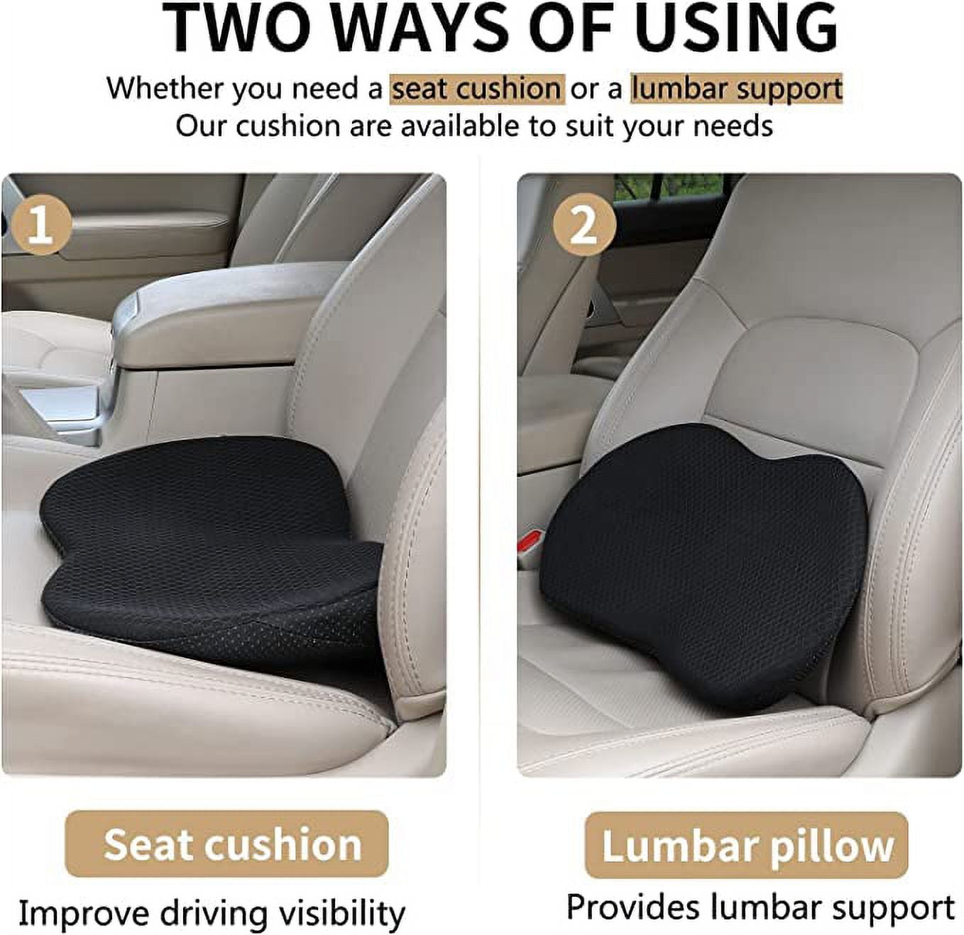 Memory foam sciatica cushion in car driver seat Stock Photo - Alamy