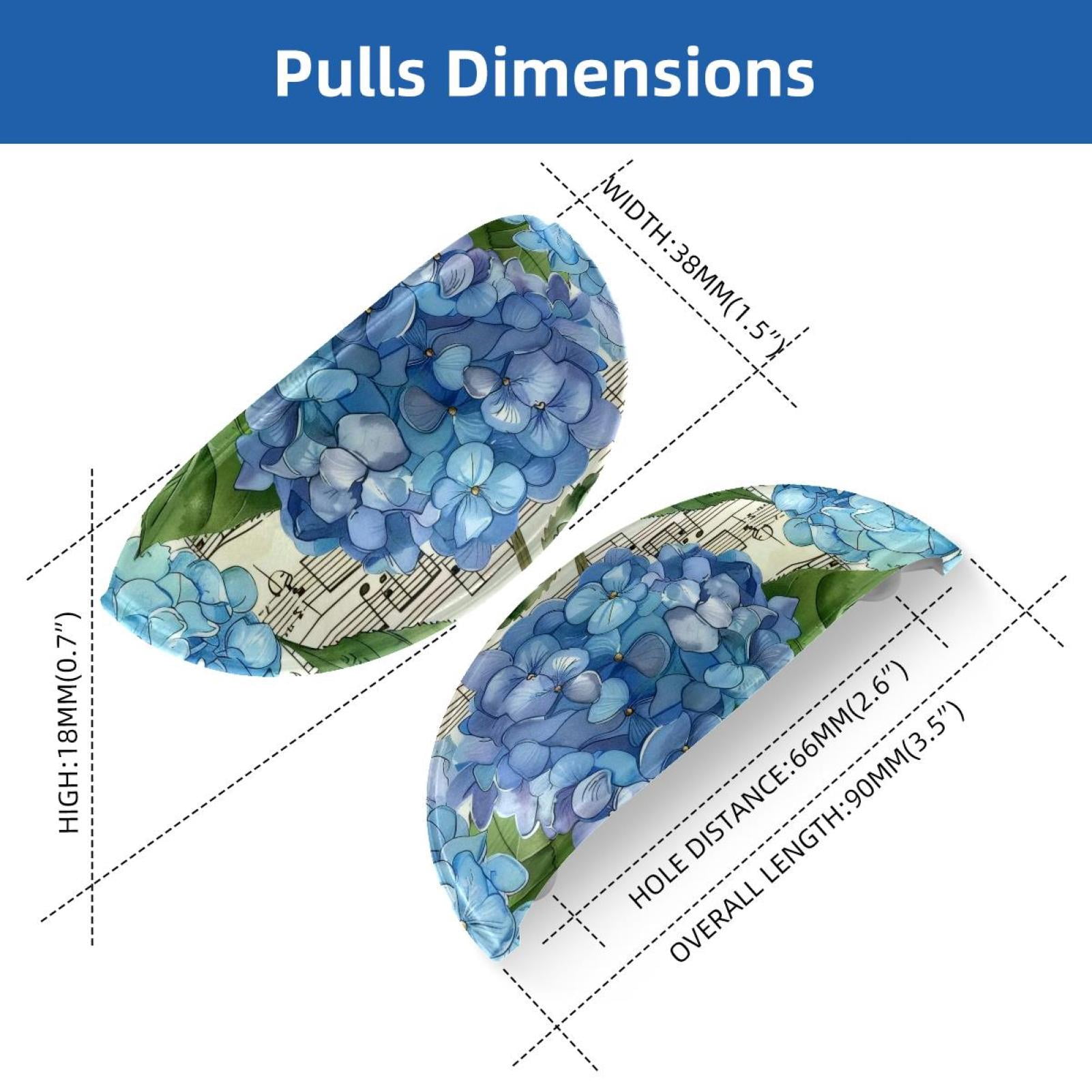 PhooArto 6 Pcs Cup Drawer Pulls, Hydrangeas Music Pattern Shell Shape Handles Cabinet Knobs for Dresser Cupboard Closet Wardrobe with Screws