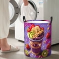thumbnail image 5 of Sikiie Fruit Parfait Colorful Print Round Dirty Clothes Basket, Waterproof Standing Foldable Storage Basket, for Laundry Room, Bedroom, Bathroom Storage-Medium, 5 of 6