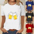 thumbnail image 1 of Fiudx Ropa de Mujer Camiseta de Manga Corta con Cuello Redondo y Estampado Informal de Oktoberfest para Mujer, Top de Manga Corta con Cuello Redondo, 1 of 4