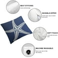 thumbnail image 4 of RUIYC Set Of 2 Throw Pillow Cover Beach Starfish On Navy Blue Background Cushion Cover Coastal Sea Theme Home Decorative Pillowcases for Sofa Couch Porch (, Navy Blue)2pcs, 4 of 6