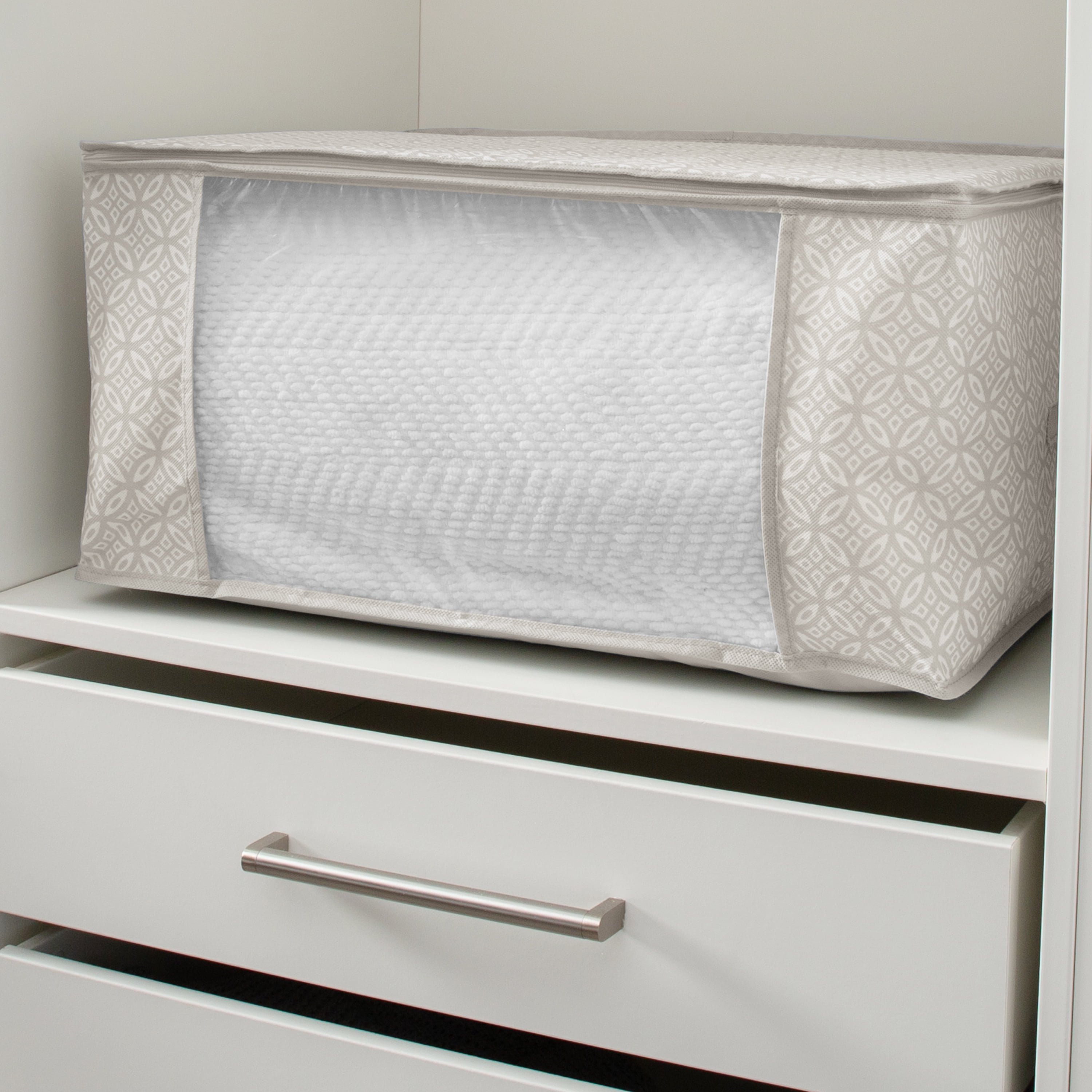 Simplify  Adult  Boho Blanket Bag, 2.5 Cu. ft., Closet Storage, Grey