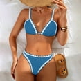thumbnail image 2 of DHFJKG Two Piece Swimsuits Women Color Block Bikini Set High Waist Bottom Beach Pool Party Summer Fashion Swimwear Trendy Beachwear, 2 of 9