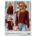 thumbnail image 7 of Hibeli Womens Casual Crewneck Puff Long Sleeve Loose Fit Solid Color Top, 7 of 7