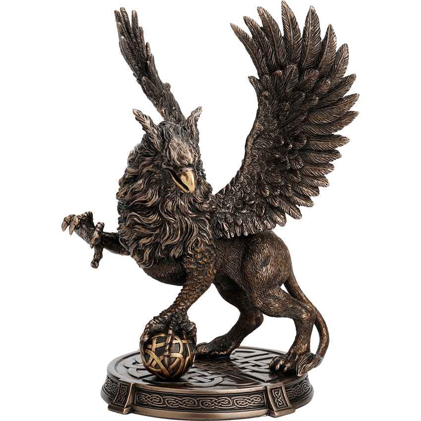 7.5" Celtic Griffin Claw On Sphere Resin Sculpture Statue 