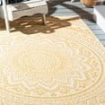 thumbnail image 3 of SAFAVIEH Courtyard Josiah Geometric Indoor/Outdoor Area Rug, Ivory/Gold, 9' x 12', 3 of 6
