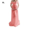 thumbnail image 1 of Baohd Robe de Maternité pour Photographie, Robe en Chiffon, Robe de Grossesse, Vêtements pour Séance Photo, Dentelle, Rose, TG, 1 of 6