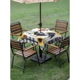 thumbnail image 5 of Square Outdoor Tablecloth with Umbrella Hole Black White Retro Rooster Outside Table Cloth Waterproof Patio Table Cover Sunflower Farmhouse Checkered Zipper Tablecloths for Picnic Camping 54x54 Inch, 5 of 8