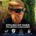 thumbnail image 6 of BLUE CUT Polarized Sunglasses Unisex Solar Shield Fit over Glasses with Hard Eyeglass Case BlackGray, 6 of 7