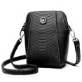 thumbnail image 5 of Bolso bandolera pequeño para mujer Bolso vertical de moda con correa ajustable (negro), 5 of 5