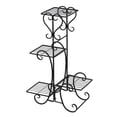 thumbnail image 3 of 4 Potted Square Flower Metal Shelves Plant Pot Stand Decoration for Indoor Outdoor Garden Black, 3 of 9