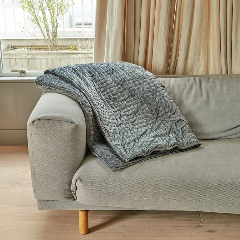 Gravity Blanket Weighted Blanket for Adults 20lbs Grey 48 x72 Twin Single The Original Weighted Blanket for Sleep Cotton Made Blanket with Washable Removable Microfiber Duvet Cover Walmart