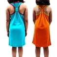 thumbnail image 3 of Kidsy Toddler Girls Solid Colors Peruvian Cotton Tank Dress – 2 Pack – Hot Pink-Lime Green, 5, 3 of 5