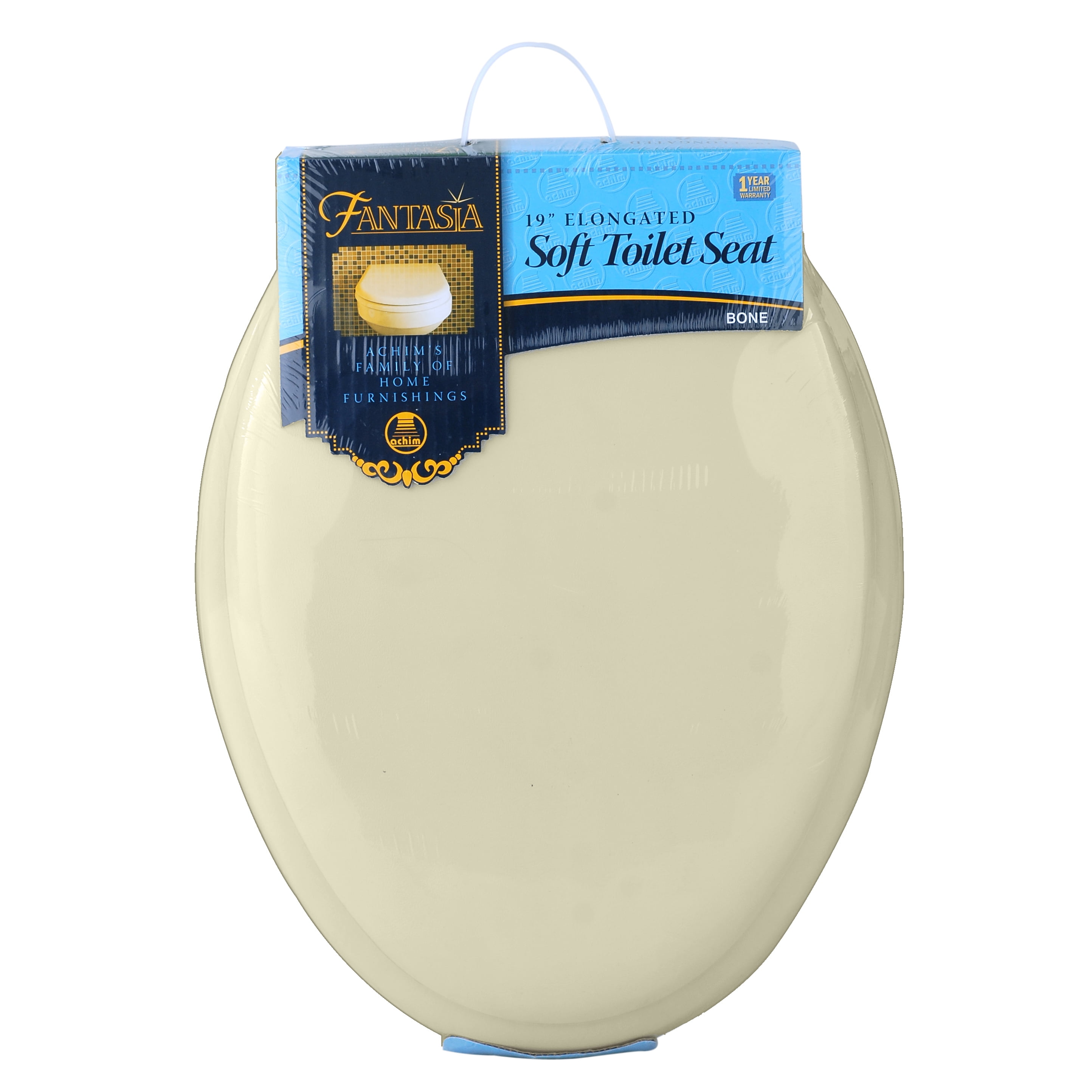 Vinyl Soft Close Elongated Toilet Seat, Adjustable Hinges Toilet Seats with Non Slip Grip Tight Bumpers, Oval Shape Heavy Duty Plastic Bathroom Toilet Seat and Lid Set, Bone