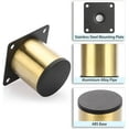 thumbnail image 4 of ABCISI 4PCS 2 Inch Stainless Steel Furniture Legs, Feet Metal Cabinet Desk Legs,Golden Round Metal Furniture Risers Coffee Table Replacement Legs Heavy Duty Sofa Legs TV Stand Legs Dresser Chair Legs, 4 of 7