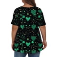 thumbnail image 3 of Tamaño Más Manga Corta Tops para las Mujeres V-Cuello Imprimir Blusa Casual, Tamaño Grande de Verano Top para el Uso Diario, 3 of 5