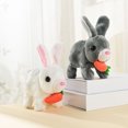 thumbnail image 3 of Electric Toy Interactive Walking Bunny Toy with Carrot Adorable Realistic Rabbit Plush Doll for Kids Gift, 3 of 7