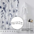thumbnail image 2 of Blue Floral Shower Curtain,Watercolor Navy and White Flower Lush Blooms Bath Curtains,Modern Blue Ink Botanical Bathroom Curtains Sets with 12 Hooks 72x72in,Waterproof Fabric, 2 of 6