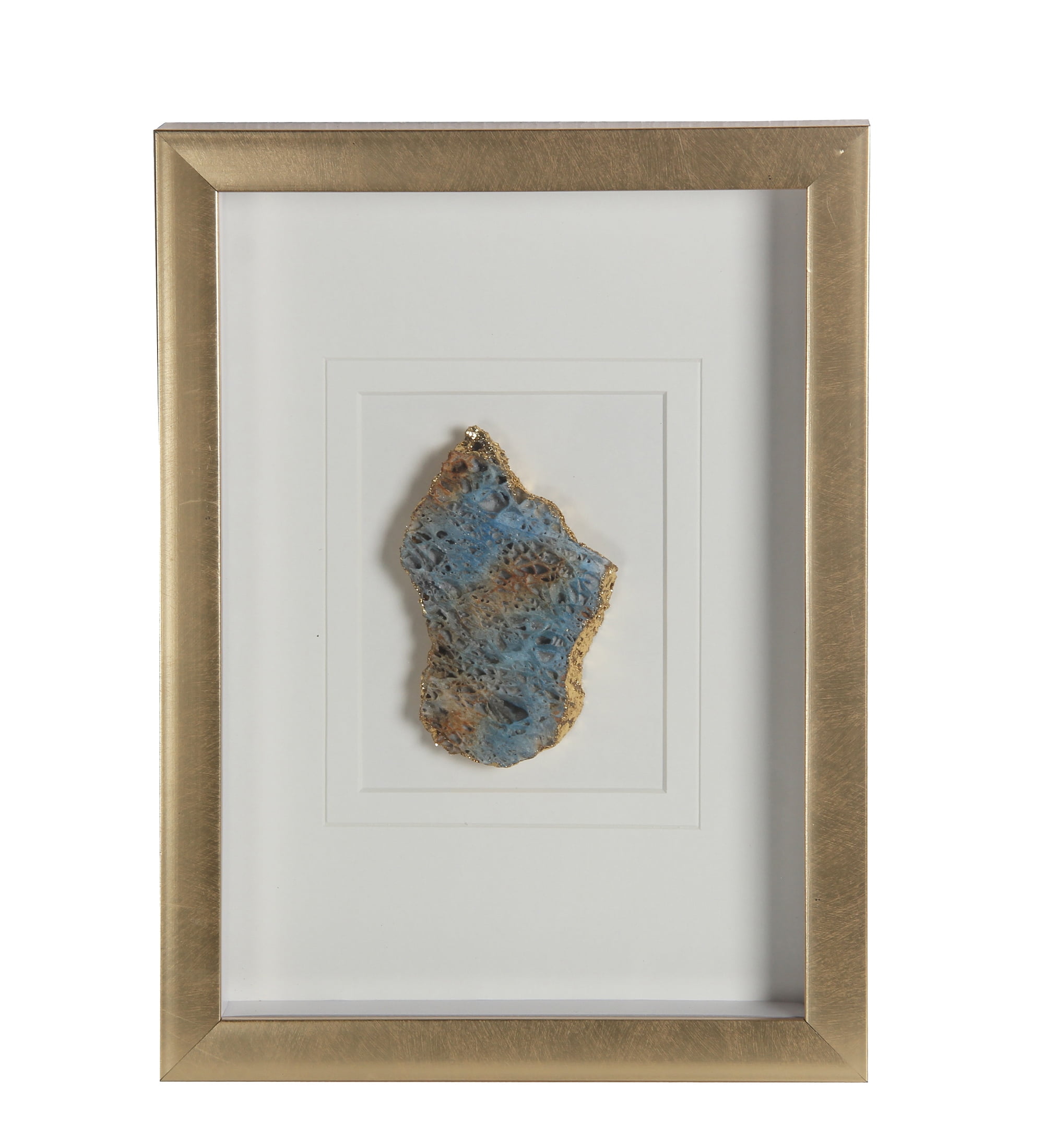 Blue Gold Wood Shadow Box