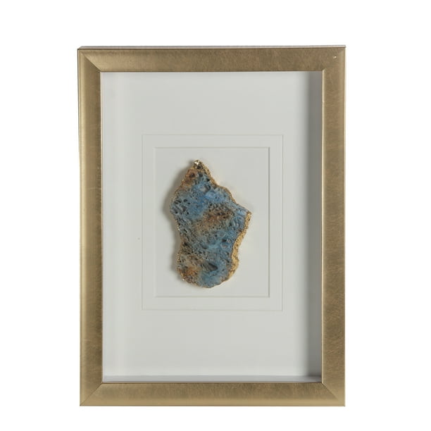 Blue Gold Wood Shadow Box