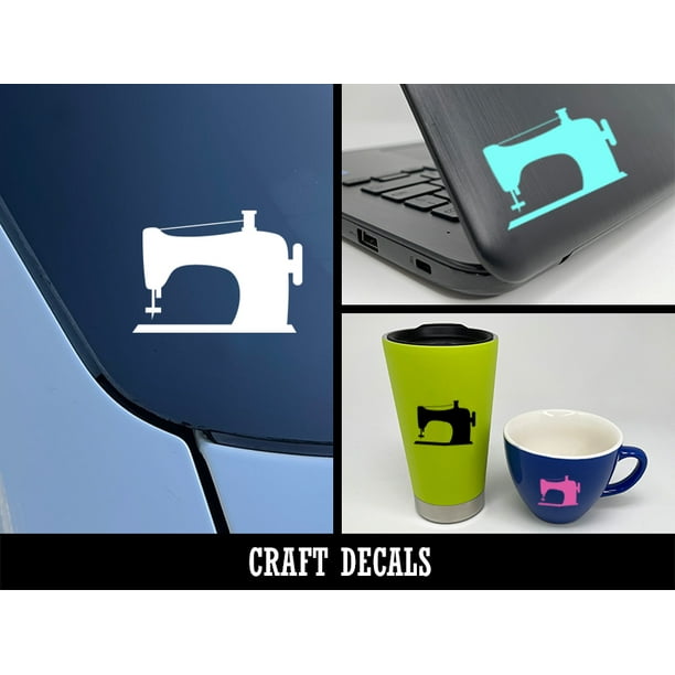 Sewing Machine Silhouette Craft Vinyl Indoor Outdoor Decal Sticker