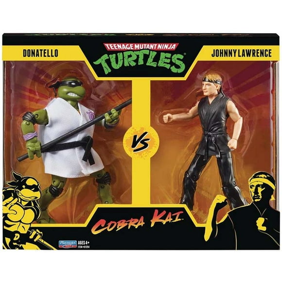 Teenage Mutant Ninja Turtles vs Cobra Kai Figurine Articulée de 6 Pouces, Ensemble de 2 - Donnatello vs Johnny Lawrence