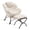 White, variant on MOONMISS Accent Chair with Ottoman,with Armrests and Side Pockets、 Footrest for Living Room,Navy Blue