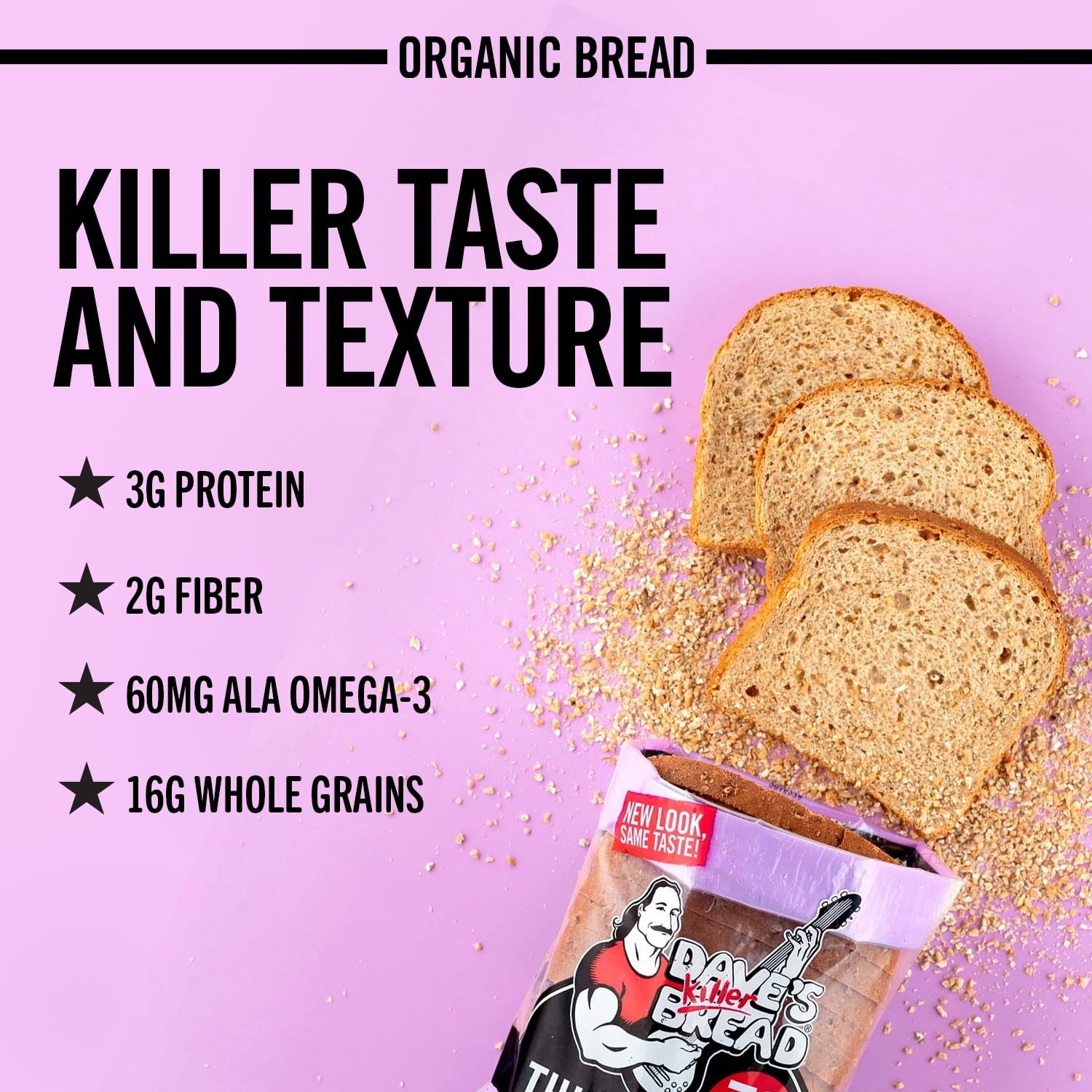 Dave's Killer Bread 100% Whole Wheat Thin-Sliced, Organic Whole Wheat Bread, 20.5 oz Loaf